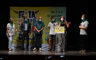 Els pregoners de la Festa Major, durant la presentació/ Roger Benet